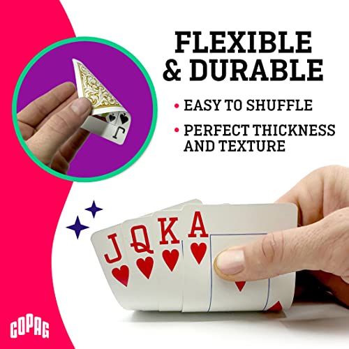 Copag Elite 100% Plastic Playing Cards, Poker Size (Standard) Jumbo Index Single Deck (Blue) - Image 3