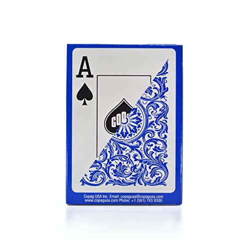 Copag Elite 100% Plastic Playing Cards, Poker Size (Standard) Jumbo Index Single Deck (Blue) - Image 2