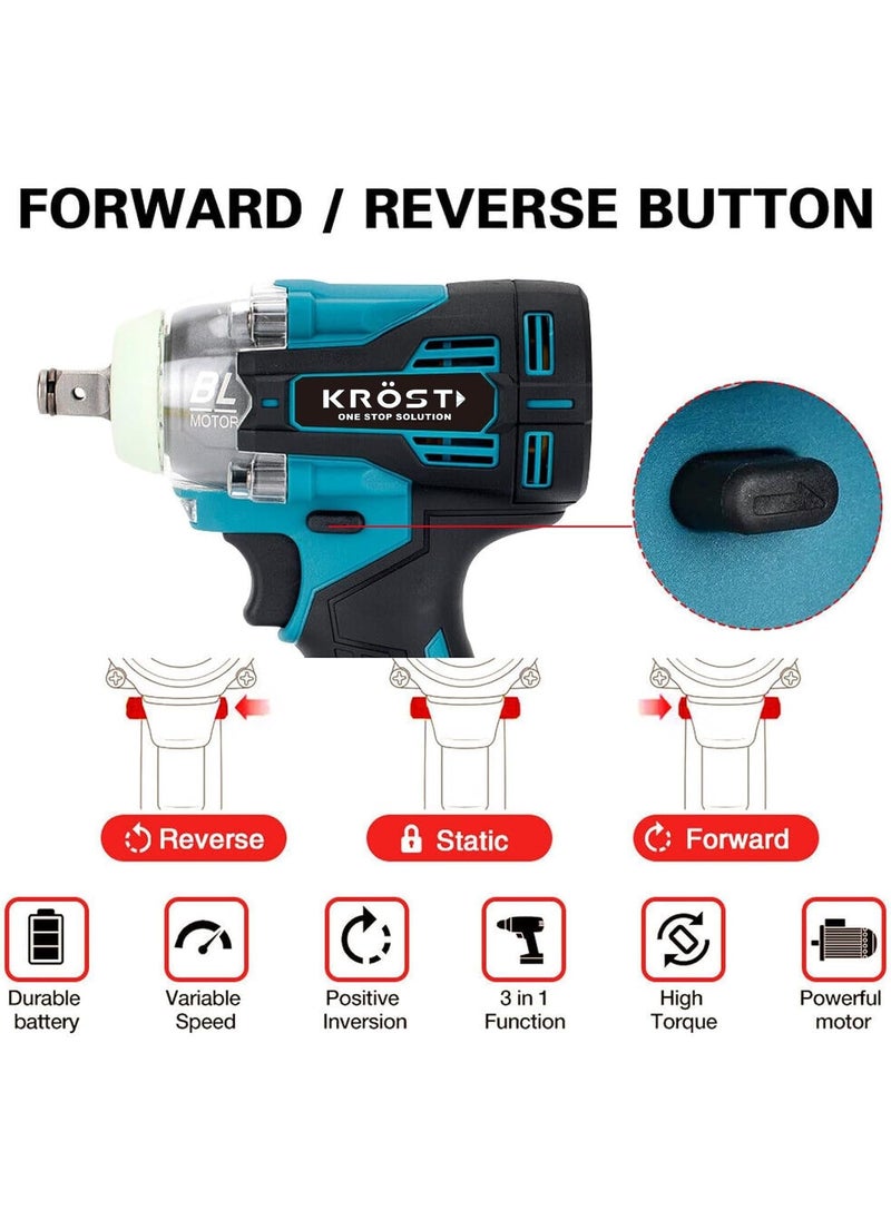 KROST KROST PRO Series 21V37V Max 400NM Brushless Double Battery Powerful Cordless Impact Wrench Impact Driver 20AH Battery Double Battery  - Image 4
