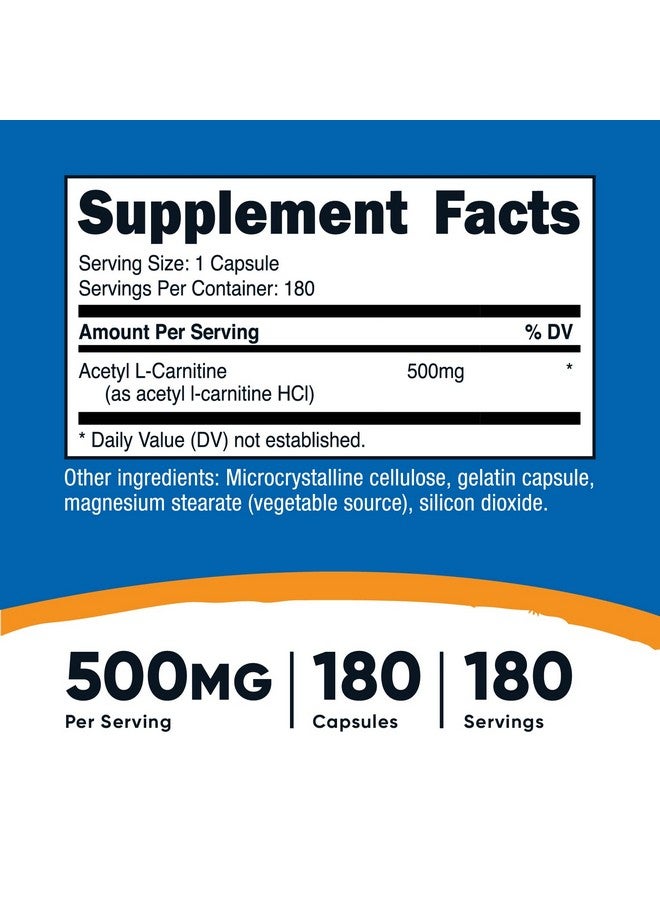 Nutricost Acetyl L-Carnitine 500mg, 180 Capsules - Non-GMO and Gluten Free (2 Bottles) - Image 2