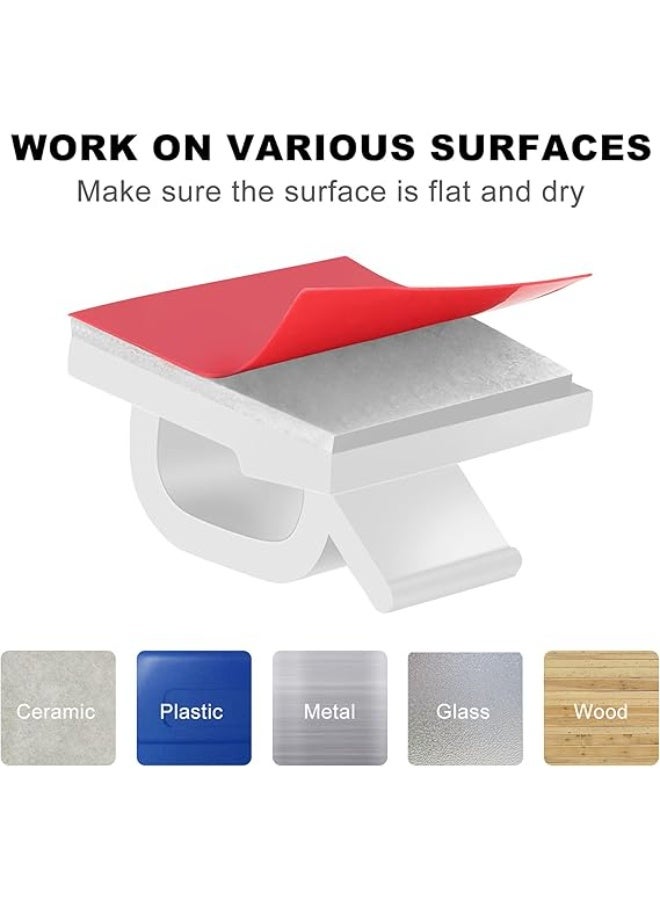 Electronics World Adhesive Cable Clips White (60 PCS), Upgraded Wire Clips for Cable Management, Strong Cord Clips Wire Holders for The Wall, Under Desk, Led Strip, Electric Wires, Ethernet Cable Clips_Small - Image 2