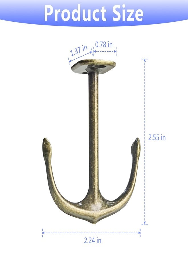 DEEKOUDT Anchor Two Prong Ceiling Hook for Closet Top Bathroom Kitchen Cabinet Garage Pack of 8 (Bronze) - Image 3