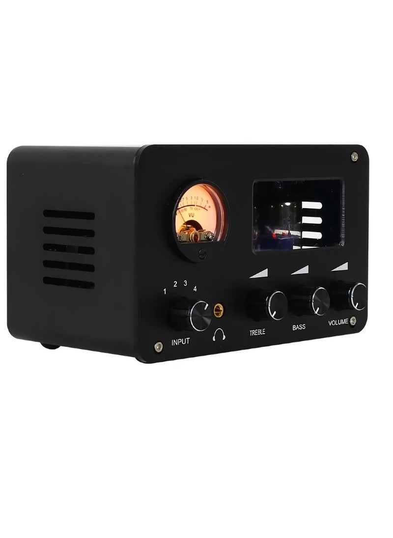 Generic 6H3N Tube Preamplifier, Hifi Lossless Switching Audio Selector Front Stage Amplifiers, Bile Buffer Audio Amplifier Speaker, Two Channels Headphone Power Amplifier, (1pc, Black)  - Image 1