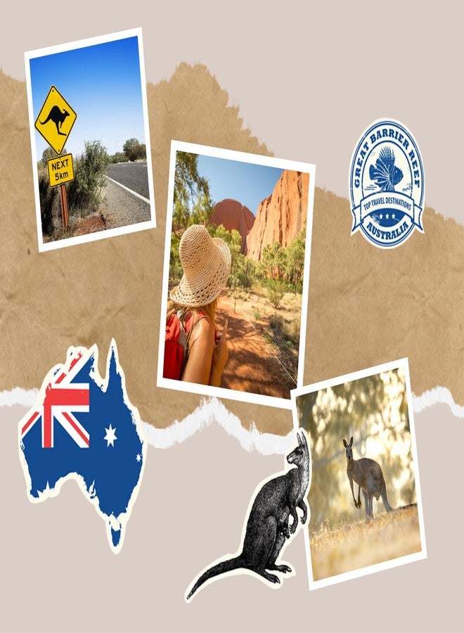 Trendzeen Australia Themed Stickers Sheet - Decorative Australia Stickers for Scrapbooking, Journals, Planners, Photo Album - Set of 2 Australia Scrapbook Sticker with Animals, Flag, Travel Inspired Designs - Image 4
