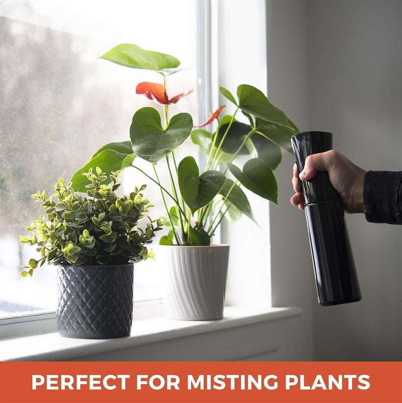 Fresh creation Polyethylene Terephthalate Pet Ultra Fine Durable Empty Continuous Spray Bottle Water Mister For Hairstyling Plants Cleaning Cooking Misting Skin Care 300 ML Black - Image 2