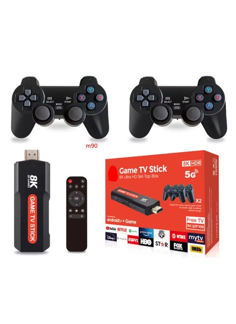 Q9 Video Game stick Android 5G 8K TV BOX Dual system 2.4G Double Wireless Controller Retro Games for PS1/GBA Boy