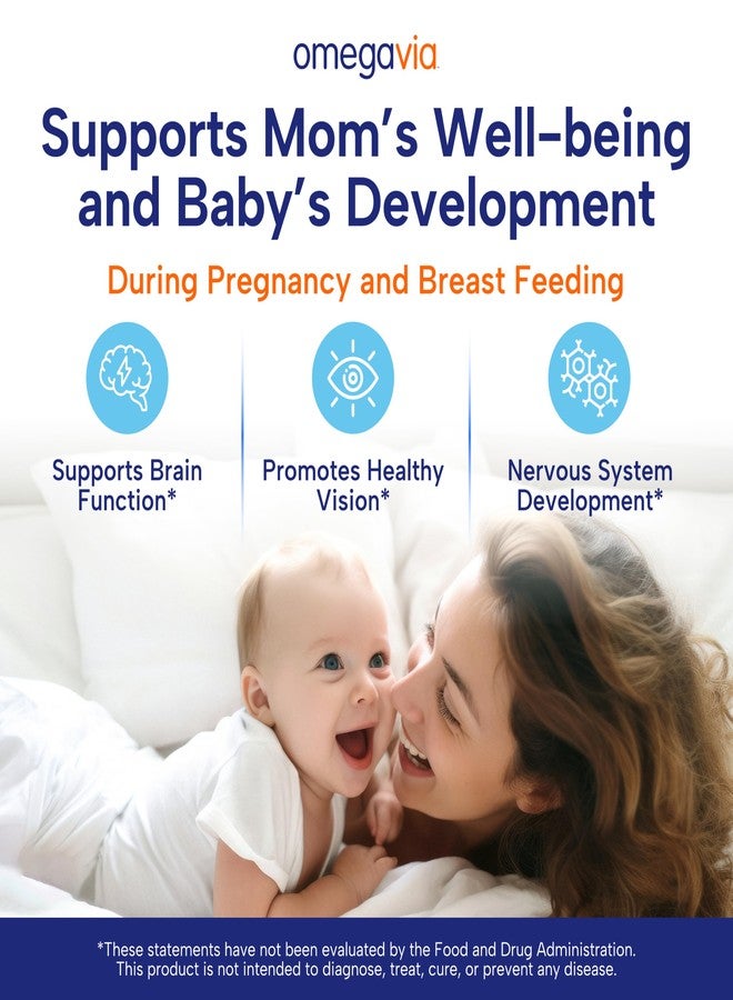 OmegaVia Prenatal DHA 600mg | Fish-Free Omega-3 Supplement | Supports Baby’s Brain, Eye & Nervous System Development | Safe for Pregnancy & Lactation | 30 Easy-to-Swallow Softgels - Image 3