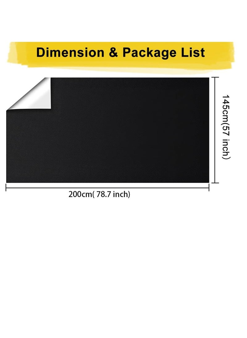 Flushrenic Blackout Blind 145×200cm, No Drill Travel Blackout Blind Curtains, Portable DIY Darkening Shade Easy Stick On Window , Loop Straps, Measure Tape, Cutting Tool for Home Office Bedroom - Image 2