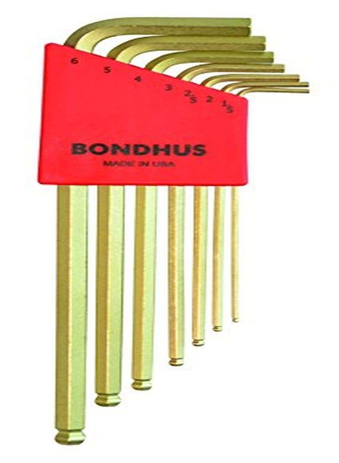 بوندهص مجموعة مفاتيح ربط سداسية الشكل من Bondhus 38092 بطرف كروي مع واقي ذهبي وذراع طويل، 7 قطع، متعددة الألوان، مقاس واحد - Image 4
