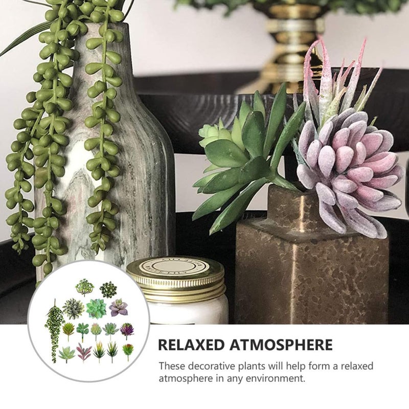 16pcs Lifelike Artificial Succulents Faux Greenery Plants for Home Office Indoor Decor - Image 4