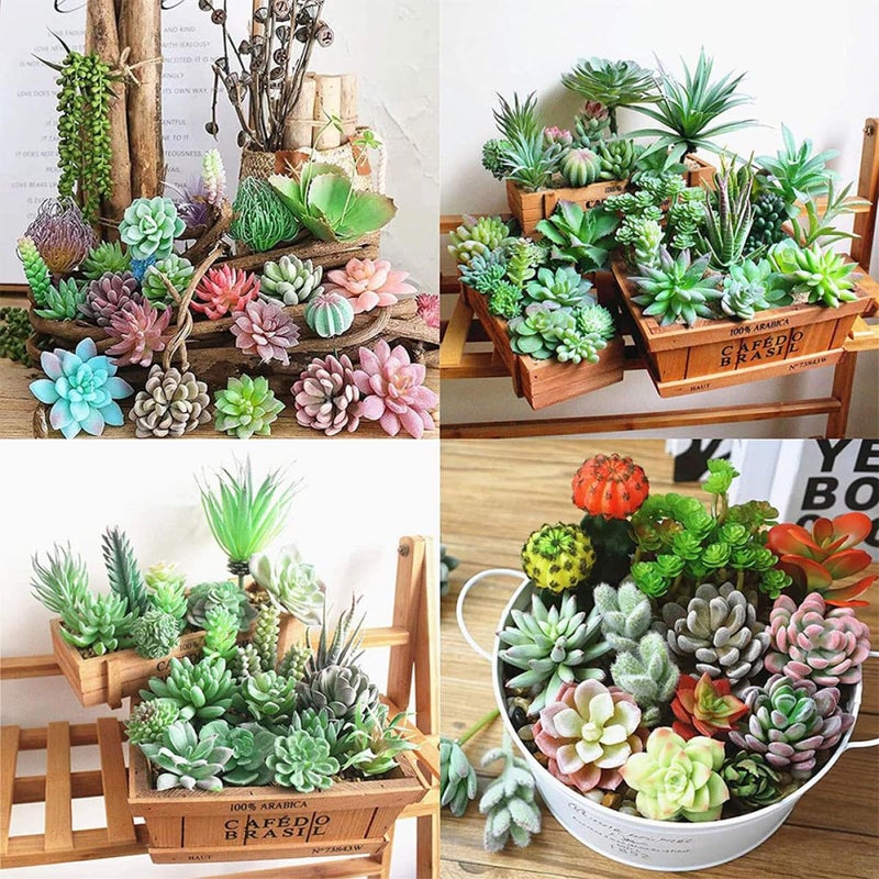 16pcs Lifelike Artificial Succulents Faux Greenery Plants for Home Office Indoor Decor - Image 5