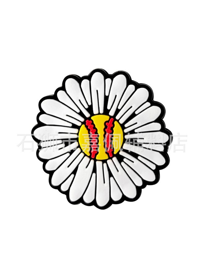 Softball Straw PET Spiral Straw Sports Series Straw Sticker Patch Food Grade Elbow Decorative Accessories-Color:XXG258-03-Specifications:Straw + Shoe Flower - Image 1