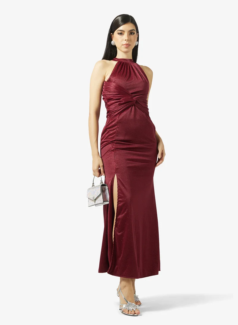 Ella Limited Edition  Halter Neck Draped Dress for Women | Best Price UAE