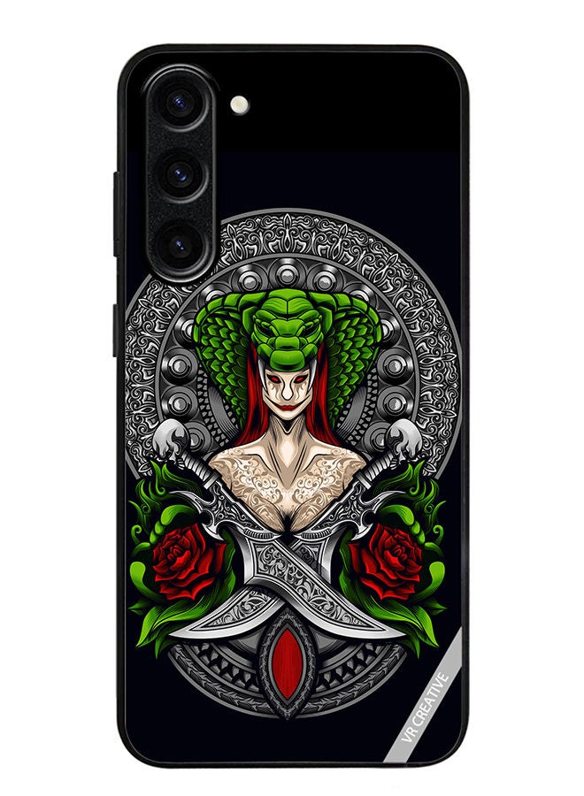 VR CREATIVE Protective Case Cover For Samsung Galaxy S23 Plus Snake Woman Design Multicolour - Image 1