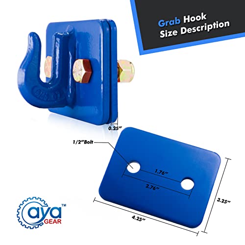 AyA Gear 5/16-in Bolt On Grab Hook Mount with Backer Plate Grab Hook 70 Forged Steel Tow Hook Work Well for Loader, Tractor Bucket, RV, UTV,Truck (Red) - Image 4