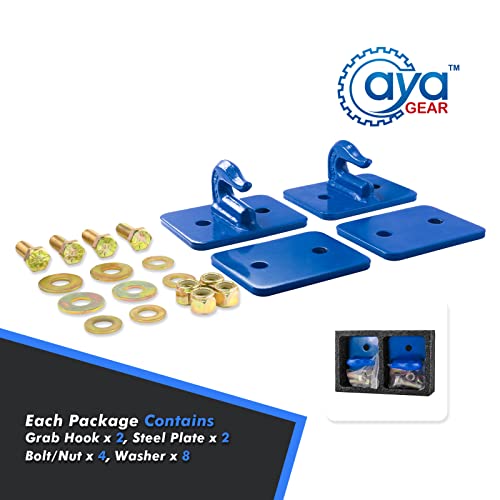 AyA Gear 5/16-in Bolt On Grab Hook Mount with Backer Plate Grab Hook 70 Forged Steel Tow Hook Work Well for Loader, Tractor Bucket, RV, UTV,Truck (Red) - Image 2