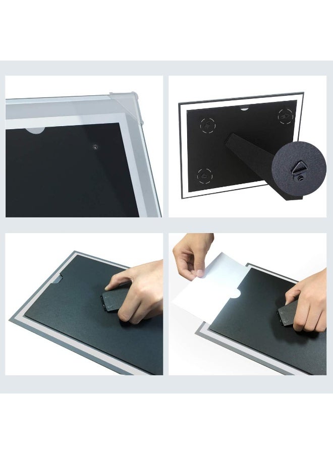 2 حزم الفضة A4 إطار الصورة ، حامل الشهادة ، الزجاج ، دبلوم رف الصحف البحرية ، سطح المكتب - Image 5