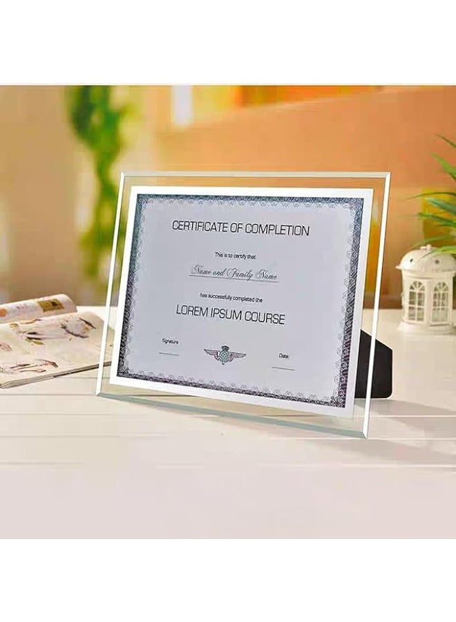 2 حزم الفضة A4 إطار الصورة ، حامل الشهادة ، الزجاج ، دبلوم رف الصحف البحرية ، سطح المكتب - Image 3