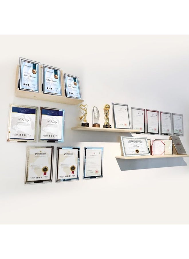 2 حزم الفضة A4 إطار الصورة ، حامل الشهادة ، الزجاج ، دبلوم رف الصحف البحرية ، سطح المكتب - Image 2