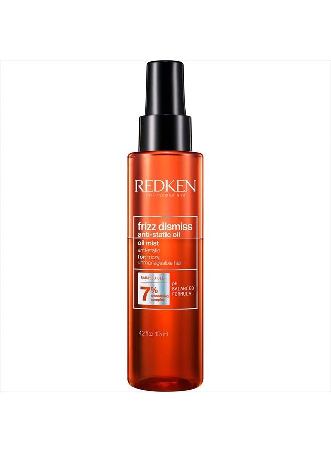 Redken Frizz Dismiss Anti-Static Oil Mist | Frizz Control for All Hair Types | Tames Flyaways & Anti Frizz | With Babassu Oil | Sulfate Free | 4.2 Fl Oz - Image 1
