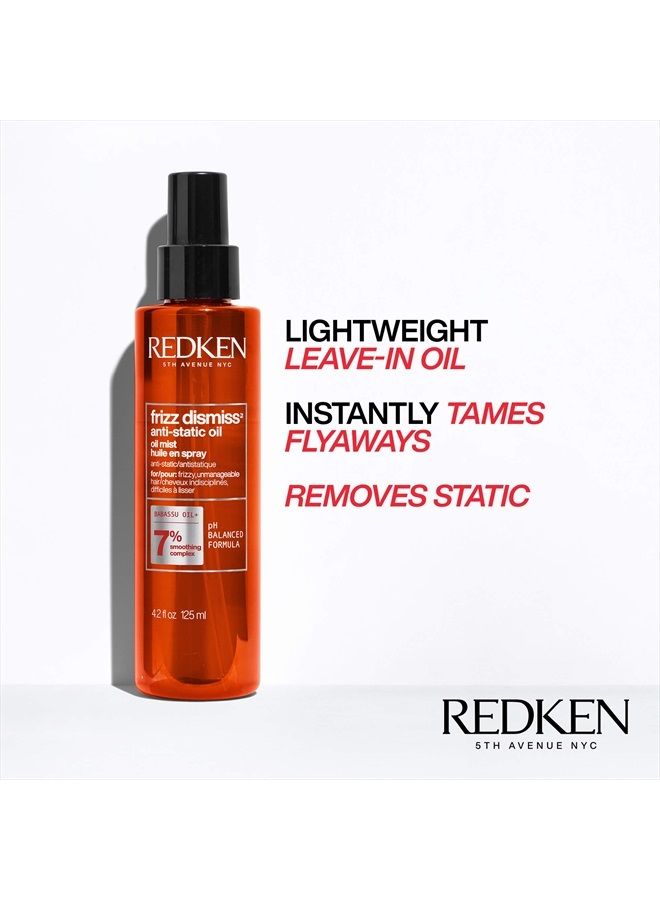 Redken Frizz Dismiss Anti-Static Oil Mist | Frizz Control for All Hair Types | Tames Flyaways & Anti Frizz | With Babassu Oil | Sulfate Free | 4.2 Fl Oz - Image 3
