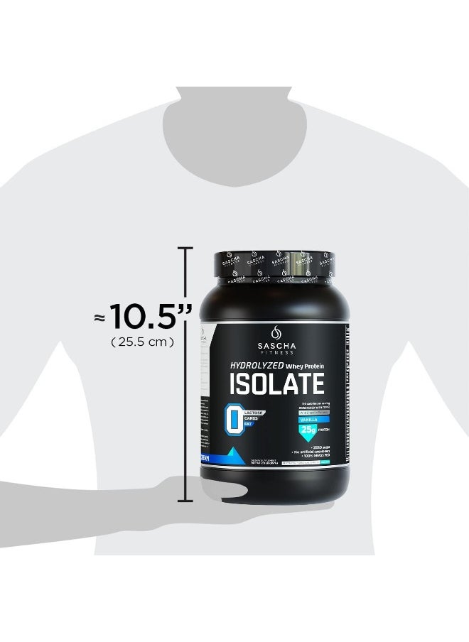 SASCHA FITNESS - SASCHA FITNESS Hydrolyzed Whey Protein Isolate,100% Grass-Fed (2 Pounds, Vanilla) - Image 1