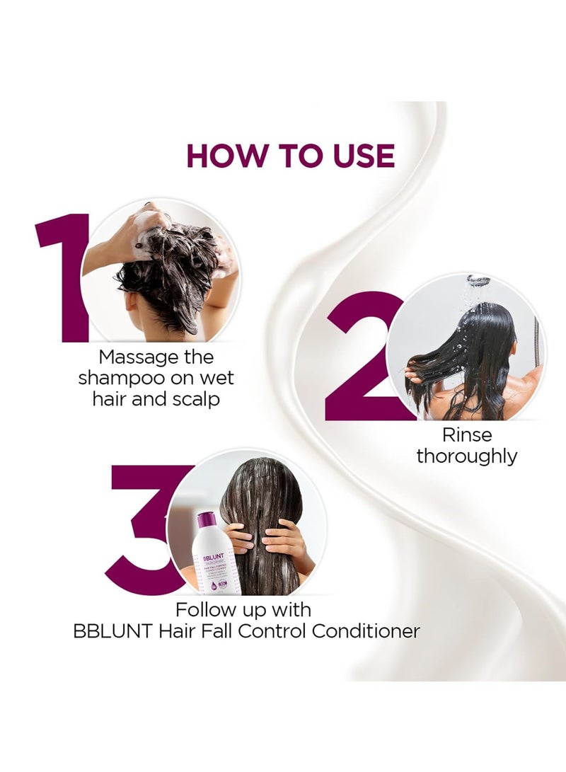 BBlunt Hair Fall Control Shampoo with Pea Protein & Caffeine for Stronger Hair - 300 ml - Image 3