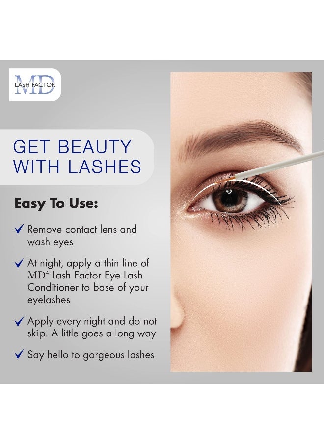 MD Lash Factor Eyelash Growth Serum| Enhances Your Natural Lashes For A Fuller, Longer & Denser Look | Eyelashs Enhancer for Women | 0.2 Fl Oz - 6 Month Supply  - Image 5