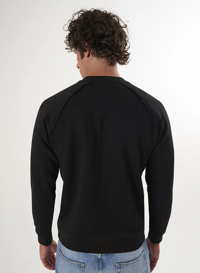 FELIX HARDY Black Crew Neck Basic Sweatshirt for Men | Best Price UAE
