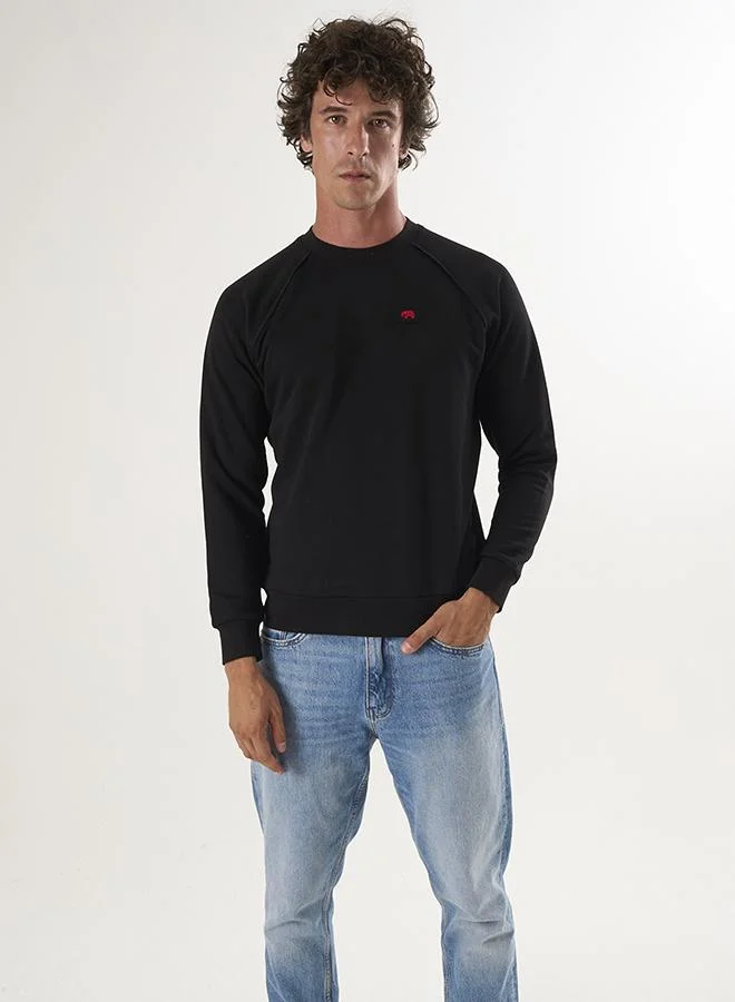 FELIX HARDY Black Crew Neck Basic Sweatshirt for Men | Best Price UAE