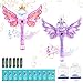 Hugeway 2 Pack Bubble Wands for KidsOutdoor Party Birthday Bubble Toy for ToddlersLight Up Music Bubble MachineBubble Maker Bubble BlowerGift for Girls Age 3 4 5 6 Years OldPinkPurple - Image 2
