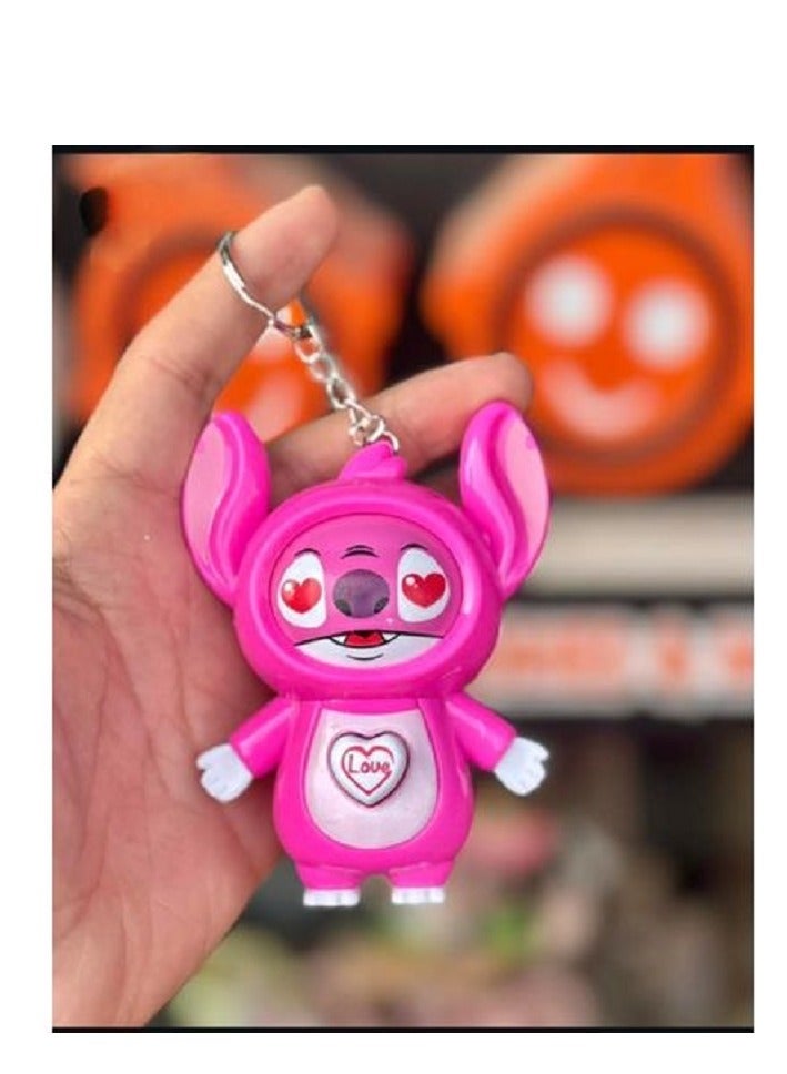 Novelty Keychain with a Changing Face that Displays Different Expressions - Practical and Entertaining for Everyday Use - Pink - Image 2
