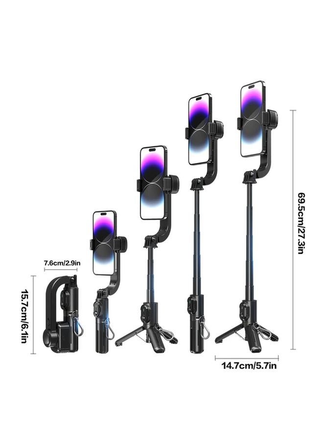 Q30 Black Selfie Stick Tripod with Remote 3 in 1 Portable Phone Holder Extendable Monopod Stand - Image 1