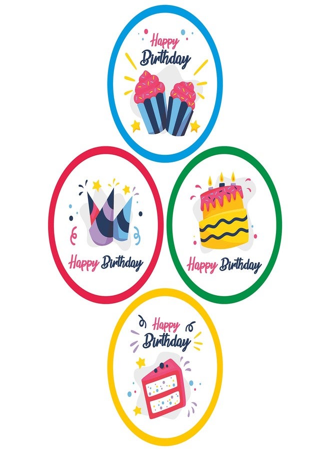 PG Creations 100 Pieces Happy Birthday Party Stickers, Medium Size Labels, 1.5 Inch Round, Paper, Multicolour - Image 3
