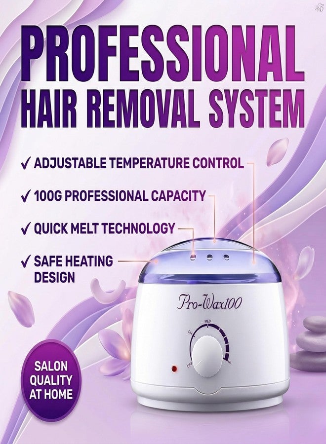 Drumstone Pro Wax Heater Kit 100 Professional Hair Removal Wax Warmer with Adjustable Temperature Control, Quick Melt Safe Design for Face Arms Legs Bikini, Home Salon Waxing System XL - Image 5