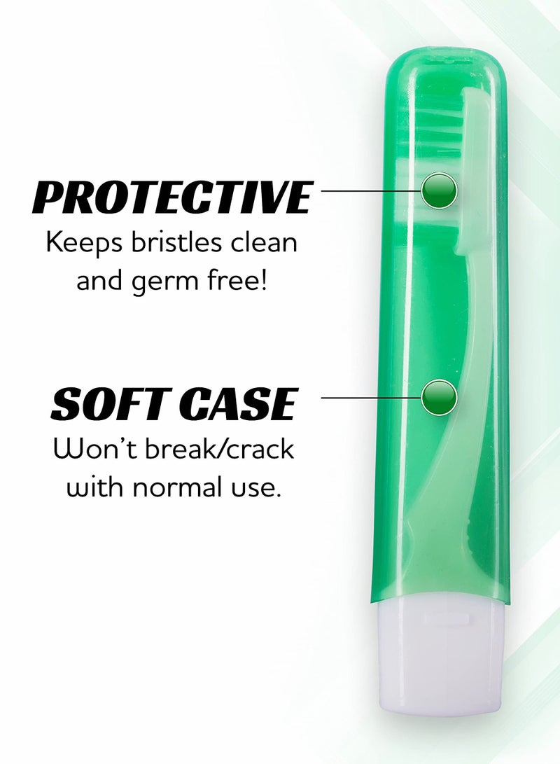 Set of 6 Portable Travel Toothbrushes with Protective Covers for On-the-Go Oral Care - Image 3