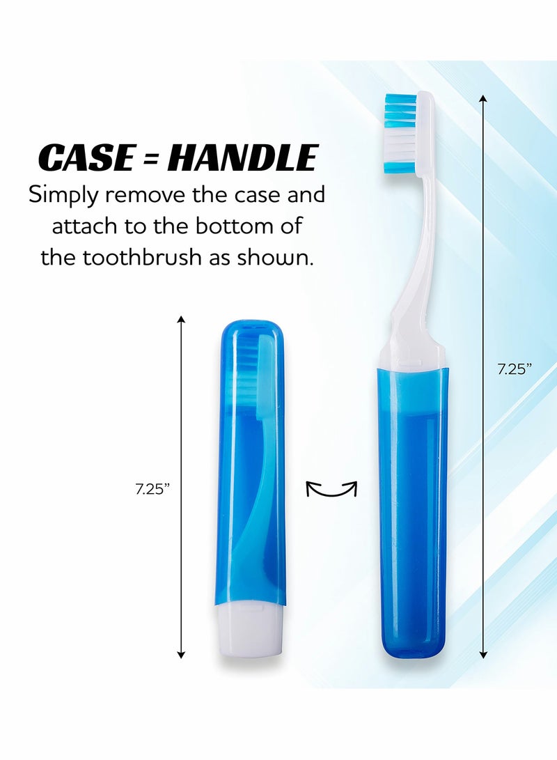 Set of 6 Portable Travel Toothbrushes with Protective Covers for On-the-Go Oral Care - Image 5