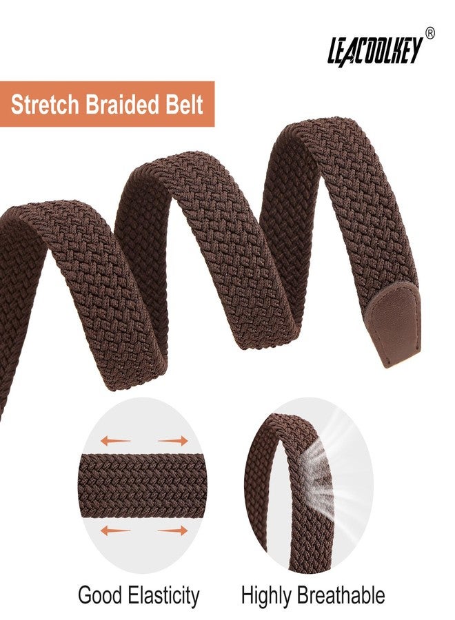 LEACOOLKEY Kids 2 Pack Elastic Braided Belts Stretch Golf Belts for Boys and Girls Aged 3-12 Years - Image 4