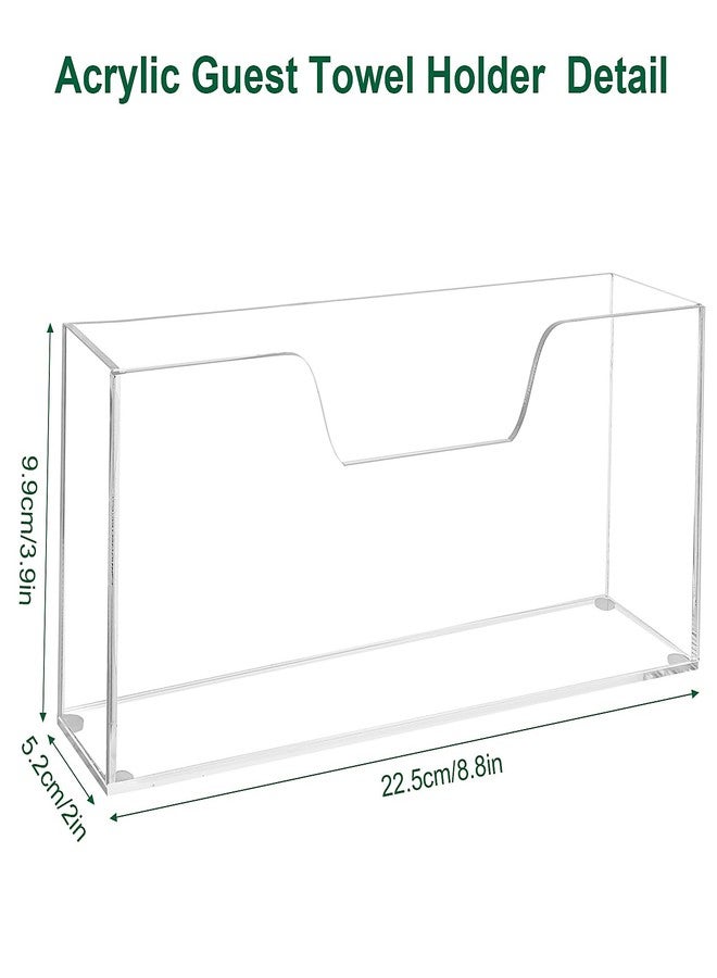 Douildhaiy Napkin Holders for Paper Napkins, Acrylic Guest Towel Holder for Bathroom, Clear Vertical Napkin Holder for Kitchen Dining Tables,Hand Towel Holder for Home, Hotel, Restaurant - Image 3