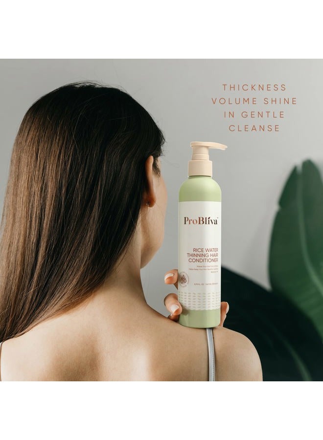 ProBliva Shampoo and Conditioner Set for Thinning Hair, Rice Water Shampoo and Conditioner, Daily Routine Shampoo and Conditioner For Women Hair Loss, Packed with Biotin, Caffeine, Reticulata Extract, - Image 4