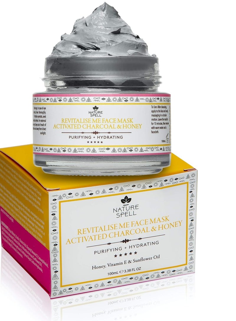 Nature Spell Detox Face Mask 100g – Activated Charcoal + Honey + Vitamin E – Deep Cleanse - Image 1