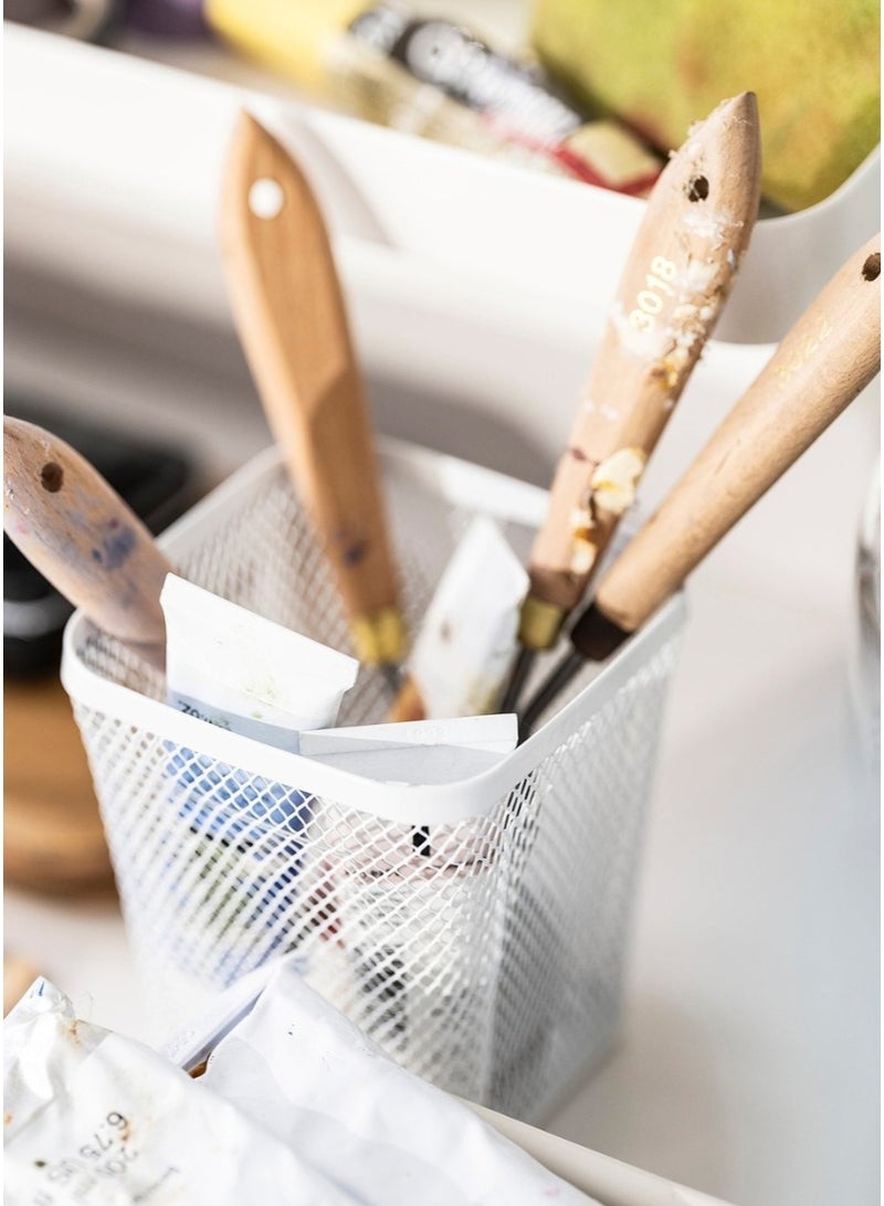 Generic White Metal Mesh Pen Cup  - Image 3