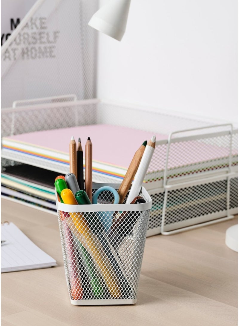 Generic White Metal Mesh Pen Cup  - Image 2