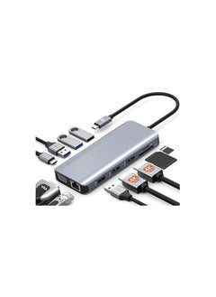 Generic USB C Triple Display Docking Station, Dual 4K HDMI + VGA, Gigabit Ethernet RJ45, 100W PD, 4 Data Ports, SD-TF Card Reader  - Image 1