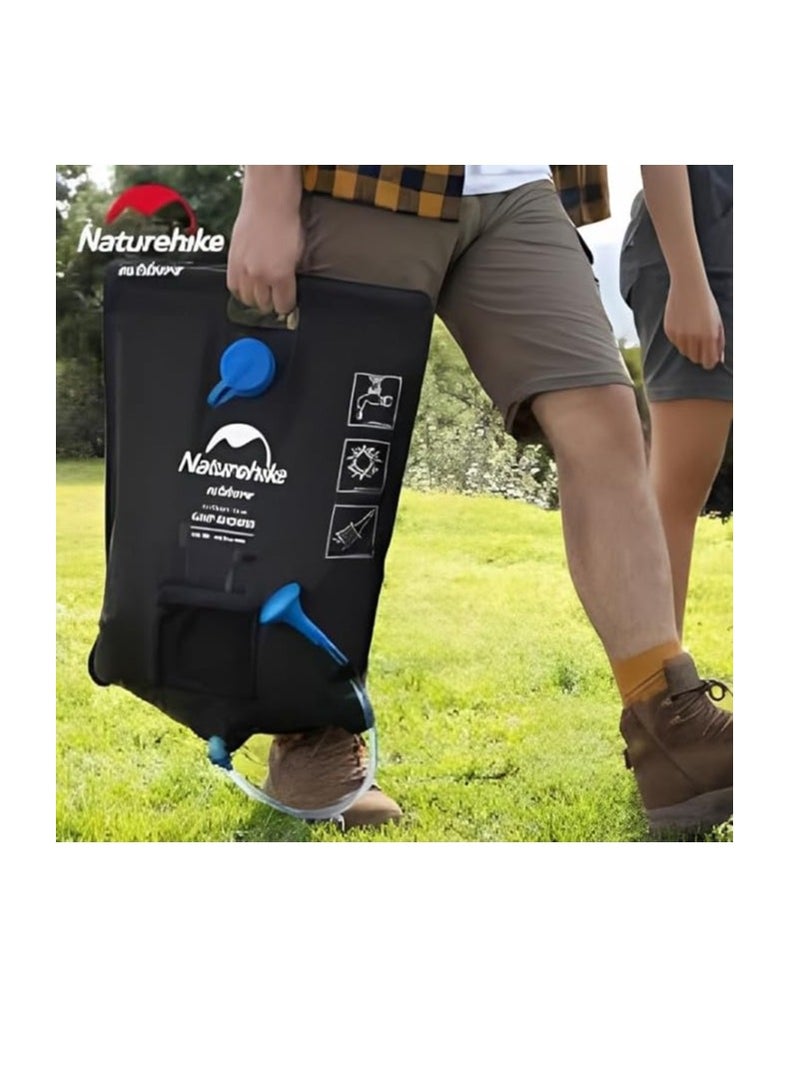 Naturehike Naturehike Dawn Bath Outdoor Solar Shower | Black | 20L Capacity | Eco-friendly EVA Material | Heats Water to 40°C - 50°C with Solar Power | Foldable and Easy to Store | Unisex-Adult - Image 3