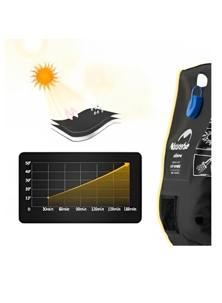 Naturehike Naturehike Dawn Bath Outdoor Solar Shower | Black | 20L Capacity | Eco-friendly EVA Material | Heats Water to 40°C - 50°C with Solar Power | Foldable and Easy to Store | Unisex-Adult - Image 2