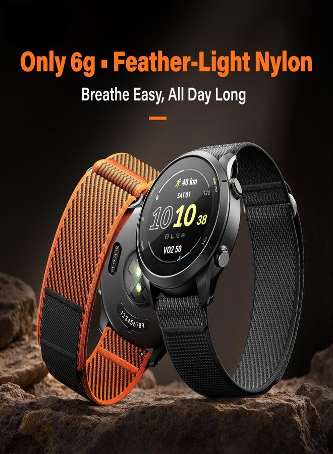 ANCOOL Nylon Watch Band Compatible with Garmin Vivoactive 5/6/3/Forerunner 245/165/55, 20mm Quick Release Watch Band for Venu 2 Plus/Venu Sq/Sq 2 for Men(Black/Grey, S) - Image 5