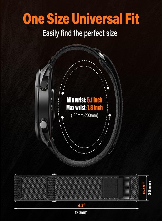 ANCOOL Nylon Watch Band Compatible with Garmin Vivoactive 5/6/3/Forerunner 245/165/55, 20mm Quick Release Watch Band for Venu 2 Plus/Venu Sq/Sq 2 for Men(Black/Grey, S) - Image 4