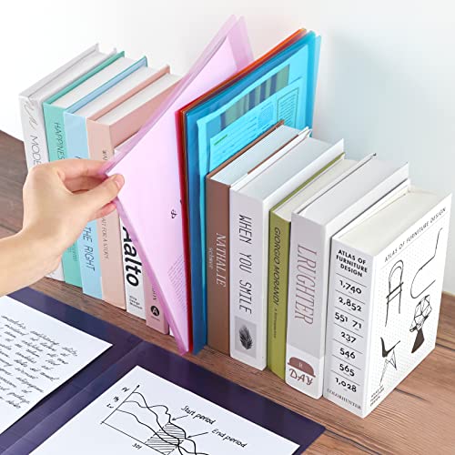 EOOUT 24pcs Folders with Pockets, Plastic Pocket Folders Clear Folders with 2 Pockets for Office Students and School, Letter Size, A4 Size, 8 Assorted Colors - Image 5