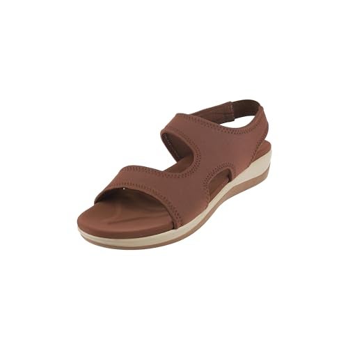 Mochi Women Brown Synthetic Flats Back Strap Fashion Sandals UK/4 EU/37 (33-632) - Image 1